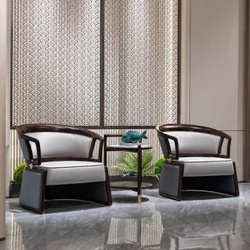 【新中式-休闲椅KD-Y-T5410】黑檀/客厅/卧房/书房/休闲沙发/休闲椅