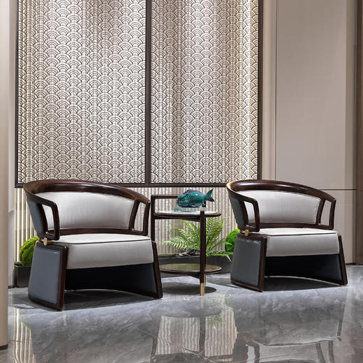 【新中式-休闲椅KD-Y-T5410】黑檀/客厅/卧房/书房/休闲沙发/休闲椅 商品图0