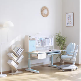 拉特丽实木手摇升降可调节辅助收纳儿童学习桌套装灵智桌