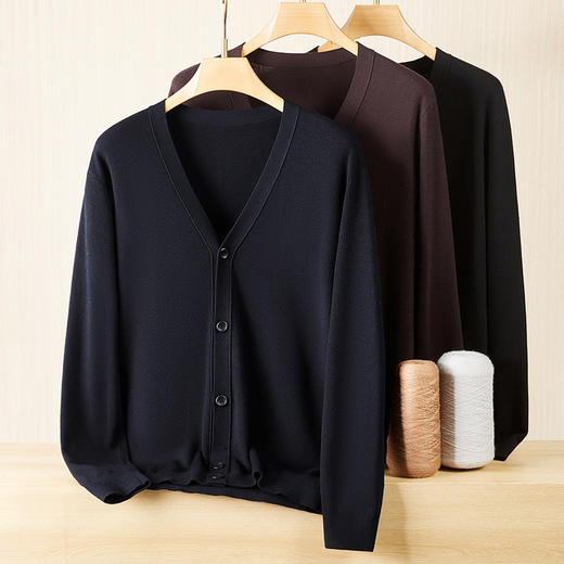 【DWP】大依优型大码男装开衫羊毛衫秋季新款男士加肥加大码针织外套男胖子毛衣外套弹力 商品图5