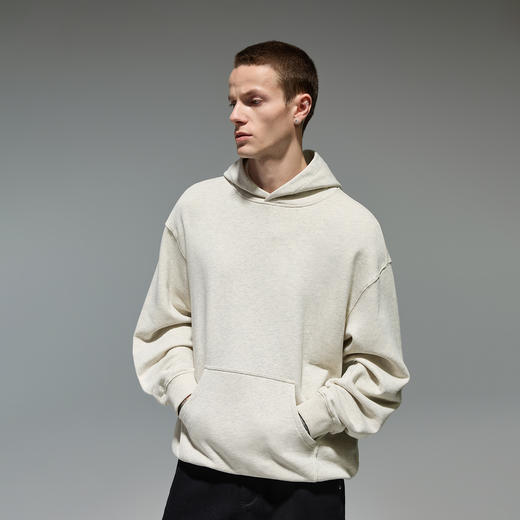 CHINISM赤尘 花灰色连帽卫衣男秋季新款美式简约百搭潮牌情侣帽衫 商品图3