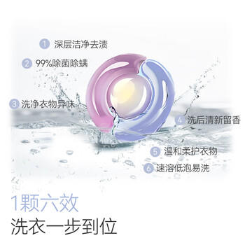 京东京造洗衣凝珠208颗六效合一 洁净浓缩香氛洗衣液 99%除菌除螨百合香氛 /家庭清洁/纸品 /衣物清洁 /洗衣凝珠 商品图6