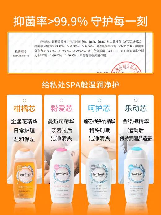 【春上新】9楼母婴生活馆 Femfresh芳芯英国进口私处日常清洁私部清洗液护理液洋甘菊 活动价：39.9元 商品图4