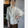 牧衣游原创 重磅39姆米丝麻手工刺绣外套东方文雅白色开衫 俗无忧 商品缩略图3