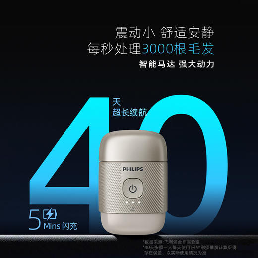 飞利浦PHILIPS剃须刀电动全身水洗干湿双剃闪充  便携刮胡刀七夕情人节礼物送男友鹅卵石PRO S893【冰川银】 商品图1