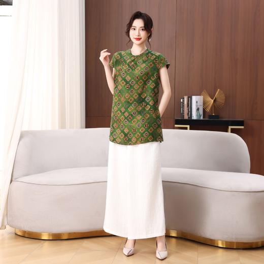 丁摩真丝香云纱花萝无袖新款奥黛新中式高级时尚100%桑蚕丝AL5675 商品图3