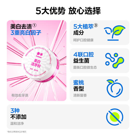 参半丨美白洁牙粉50g/瓶【好奇博士专享款】 商品图4