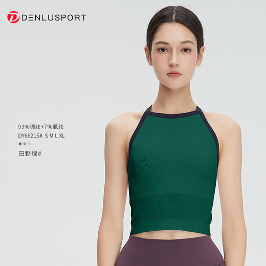 DENLUS初秋新款工字无缝聚拢防震收副乳防下垂外穿运动瑜伽背心DY66215# 商品图7