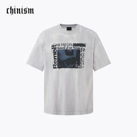 【商场同款】CHINISM赤尘 人像印花短袖T恤男2025夏季做旧半袖