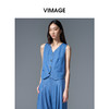 VIMAGE纬漫纪复古摩登显瘦V领休闲牛仔蓝无袖马甲2025夏季新款外套V2303925 商品缩略图2