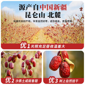 每果时光新疆灰枣特级1000g免洗即食大红枣煲汤蜜饯果干孕妇零食 /休闲食品 /蜜饯果干 /枣 商品图4