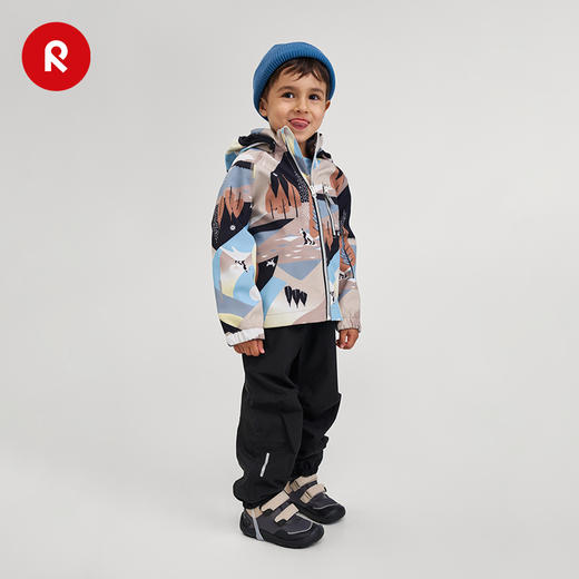 芬兰reima2025男女儿童中童拒风保暖拒水舒适印花运动软壳夹克 商品图2