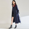 SH 25288通勤撞色领中长款英伦风高级感风衣气质外套 商品缩略图0