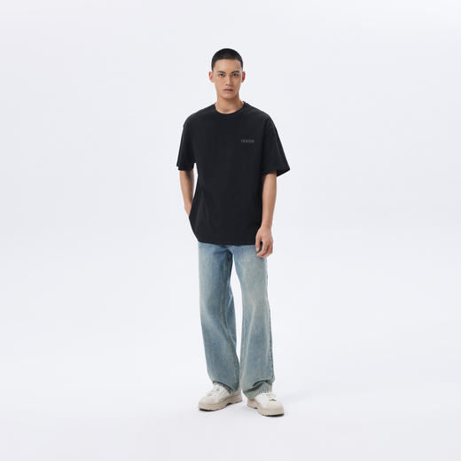 CHINISM赤尘 背后CH青花瓷印花短袖T恤男夏季宽松半袖男士上衣 商品图1