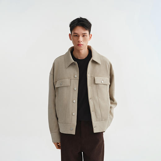 CHINISM赤尘 工装外套男春秋2025新款仿麂皮美式复古男士翻领夹克 商品图1