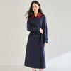 SH 25288通勤撞色领中长款英伦风高级感风衣气质外套 商品缩略图2