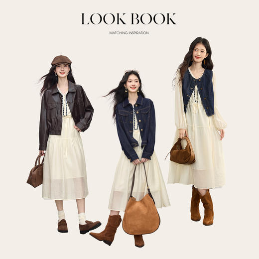 【08/12新品】熙世界波嬉风复古刺绣天丝连衣裙秋季新款莱赛尔长袖V领收腰长裙 商品图2