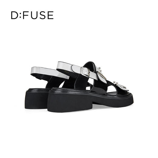 D:FUSE迪芙斯夏季新款金属控凉鞋前卫感机能风高级灰超轻凉鞋女DF42115221 商品图3