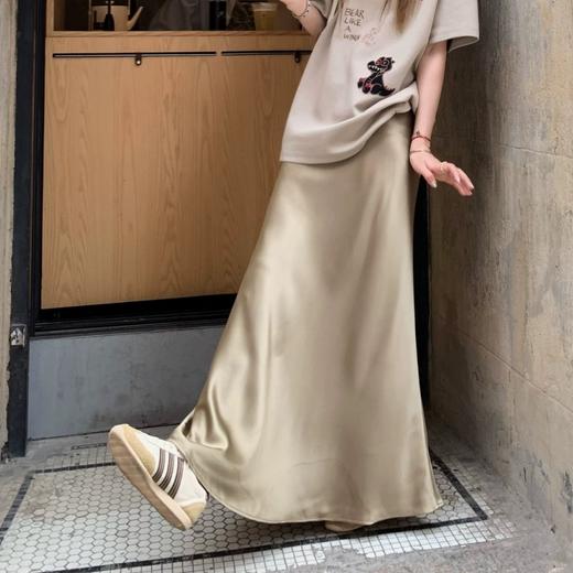 【ENXIMANE·醋酸珠光缎面半身裙】A字版型鱼尾裙 丝滑触感 包臀长裙子 商品图4