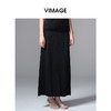 VIMAGE纬漫纪高腰简约百搭黑色廓形长款显瘦半身裙2025夏季新款V2301939 商品缩略图3