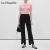 拉夏贝尔/La Chapelle高腰开叉微喇裤显瘦通勤百搭九分休闲裤 商品缩略图3