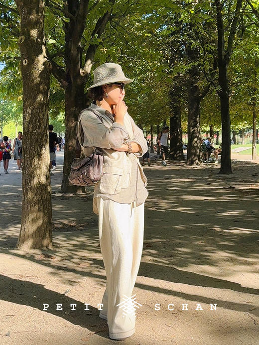 PETIT SCHAN小闪 CLO#885 Drift through 浮游 棉麻松紧腰直筒卫裤 商品图6