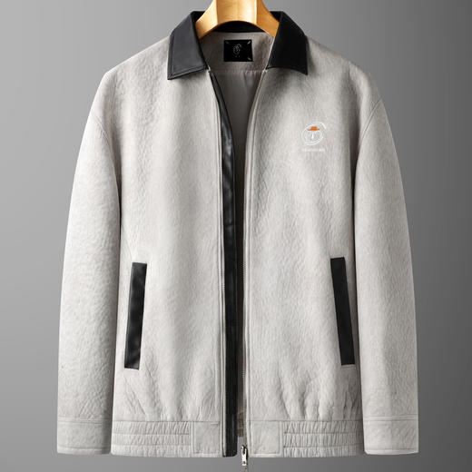 【DDT】大依优型大码男装外套夹克加肥加大300斤时尚翻领宽松阔版夹克男秋季外套胖子休闲 商品图2