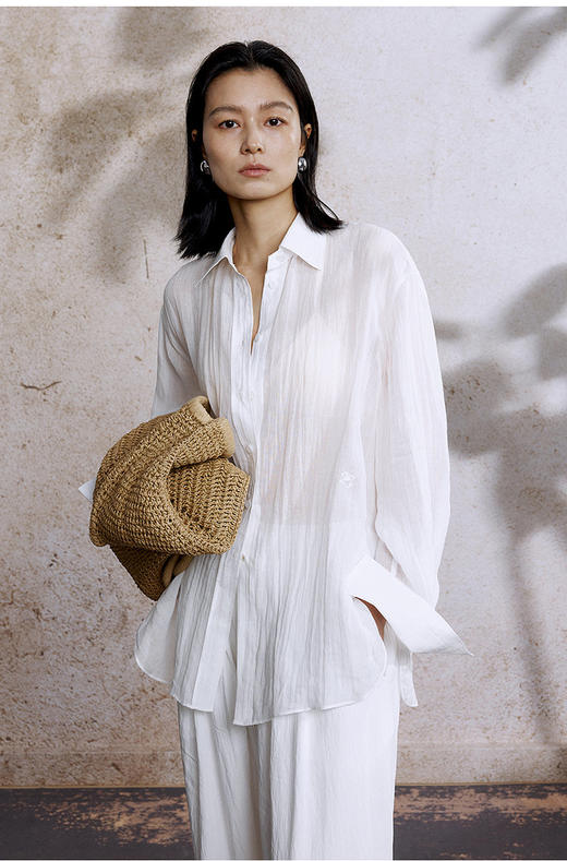 【高品质私服】【ZZ宽松法式透气麻衬衫】质地细腻亲肤，轻薄有呼吸感，自然微绉风格G1502/G1508-CC【无标出货 介意慎拍】 商品图6