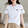雀说圆领白色正肩短袖t恤新款夏季爆款女装衣服上衣半袖体恤衫AL20144 商品缩略图2