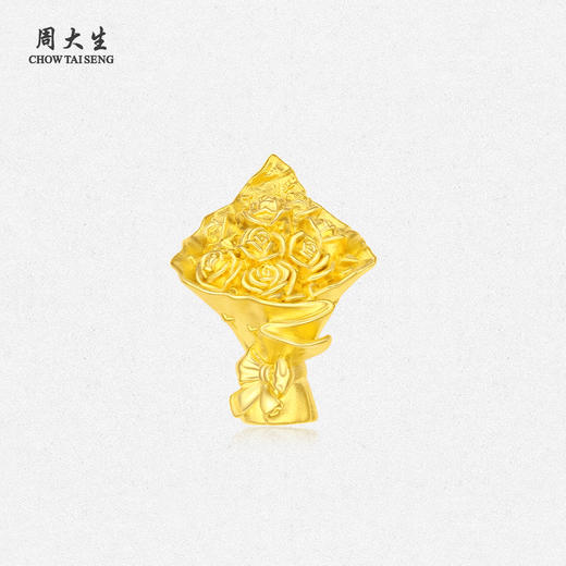 周大生黄金摆件足金硬金浪漫玫瑰花苹安工艺品投资金送女友礼物 商品图5