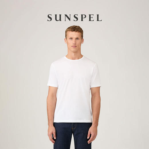 SUNSPEL男士经典款Supima匹马棉圆领短袖T恤夏季舒适轻薄透气 商品图3