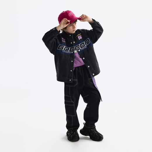 【MQD】童装男童牛仔外套2025春季新款儿童机车夹克宝宝刺绣上衣 商品图3