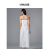 VIMAGE纬漫纪棉混纺纯色度假风褶皱大裙摆吊带连衣裙2025夏季新款连衣裙V2307928 商品缩略图4