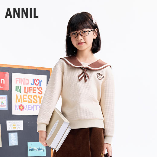 【实体店同款】女童翻领卫衣秋季新款安奈儿童装AG531301 商品图0