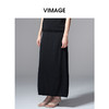 VIMAGE纬漫纪高腰简约百搭黑色廓形长款显瘦半身裙2025夏季新款V2301939 商品缩略图1