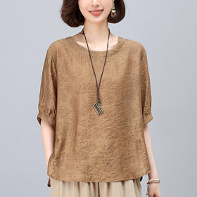 雀说短袖t恤女新款大码宽松小衫百搭气质减龄上衣服AL5515