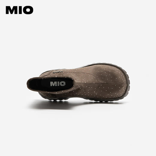 MIO米奥袜靴冬季新款圆头中跟厚底增高百搭弹力靴瘦瘦靴女靴M255652010 商品图3