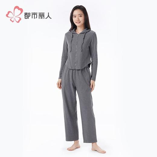 都市丽人睡衣40支棉混纺双面拉烫染家居服长袖长裤棉质套LHH1J8 商品图6