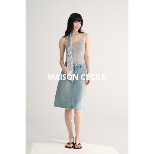 MAISON CECILE 三色/夏季bi备单品软糯羊毛大U领针织细肩带吊带 商品图3