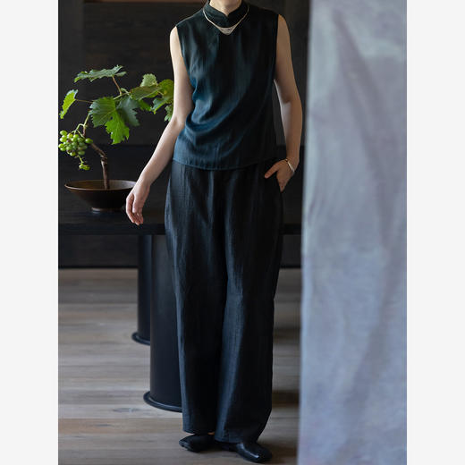 牧衣游原创 重磅25姆米香云纱阔腿裤子宽松禅意真丝休闲裤 来闻 商品图2