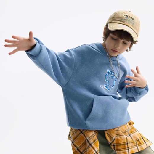 【MQD】童装男童卫衣2025春季新款宝宝上衣儿童连帽印花时尚外套 商品图2