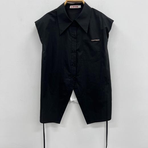 NC前长后短小设计无袖衬衫50504（黑）夏季152560080321 商品图0