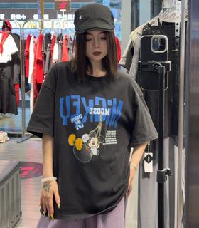 NC圆领字母卡通图案短袖T恤50702（黑）夏季153020090321