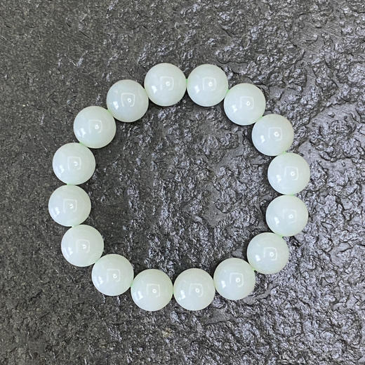 和田玉(白玉-暖白）手串/圆珠12mm/15# 商品图0