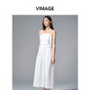 VIMAGE纬漫纪棉混纺纯色度假风褶皱大裙摆吊带连衣裙2025夏季新款连衣裙V2307928 商品缩略图1