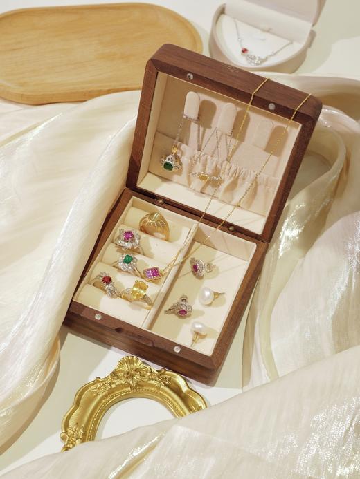 米妮自留款·原胡桃实木随身携带精品收纳首饰盒（现货） 商品图6