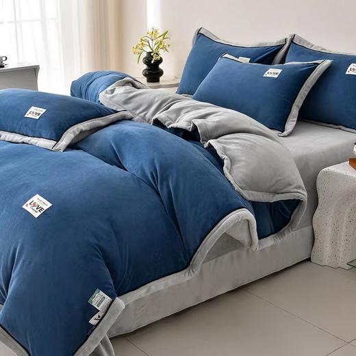 精选高克重纯色牛奶绒宽边四件套G110200001 商品图10