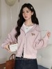 鹿向南「樱花私语」粉色连帽长袖卫衣早秋新款宽松好看通勤外套女 商品缩略图2