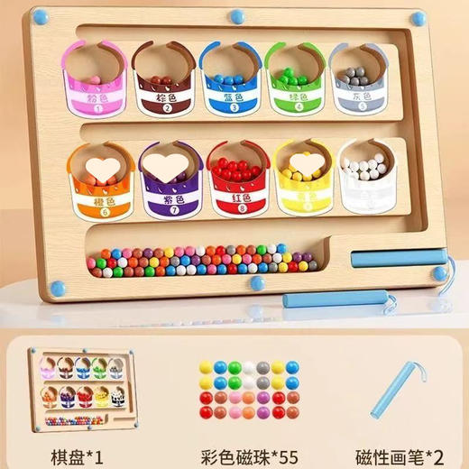 大号加厚！【玩法丰富，趣味性强！】一体化密封设计 不怕误食 磁力迷宫走珠 3到6岁儿童益智 专注力训练 磁性玩具 2-4岁宝宝练注意力-QB 商品图5