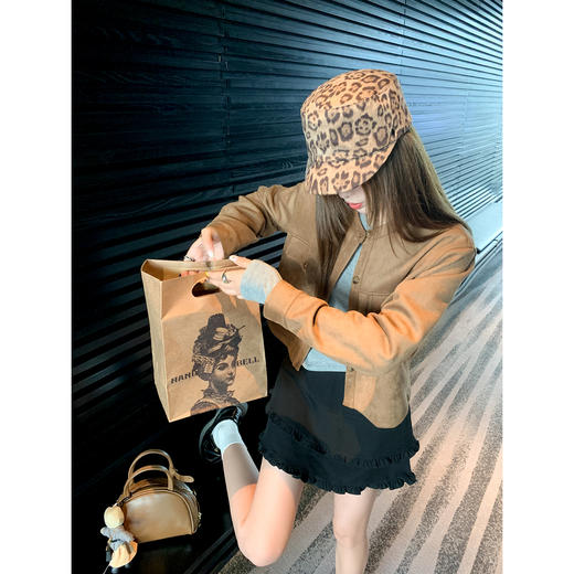 <曾小咸推荐>韩系高腰木耳边拼接A字半身短裙 商品图3